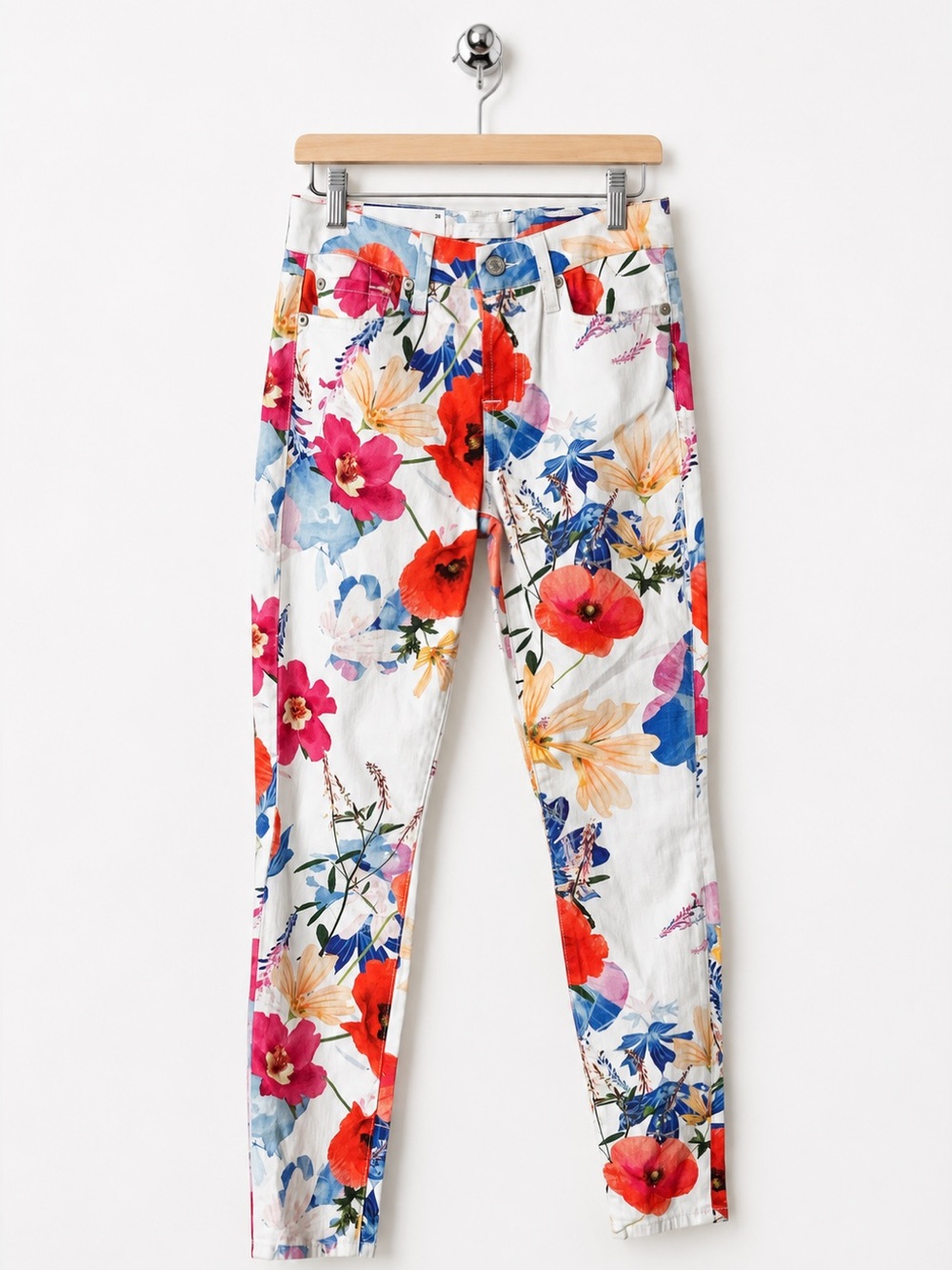 7 FOR ALL MANKIND Floral Poppy Ankle Skinny Jean